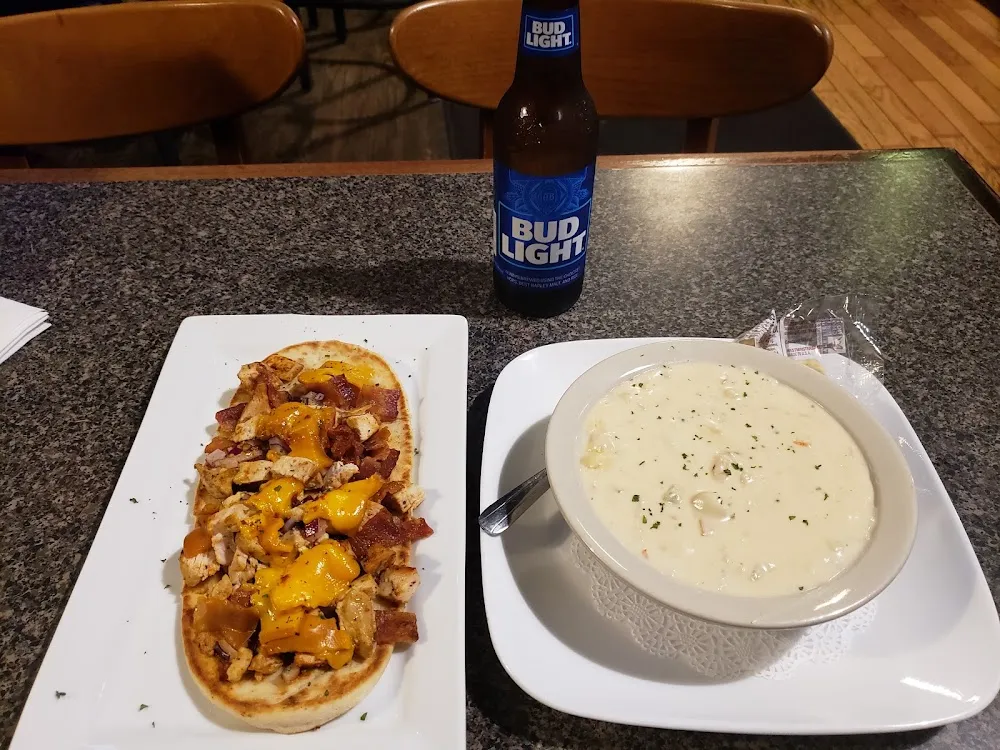 Seafood Chowder and Speciality Pizza